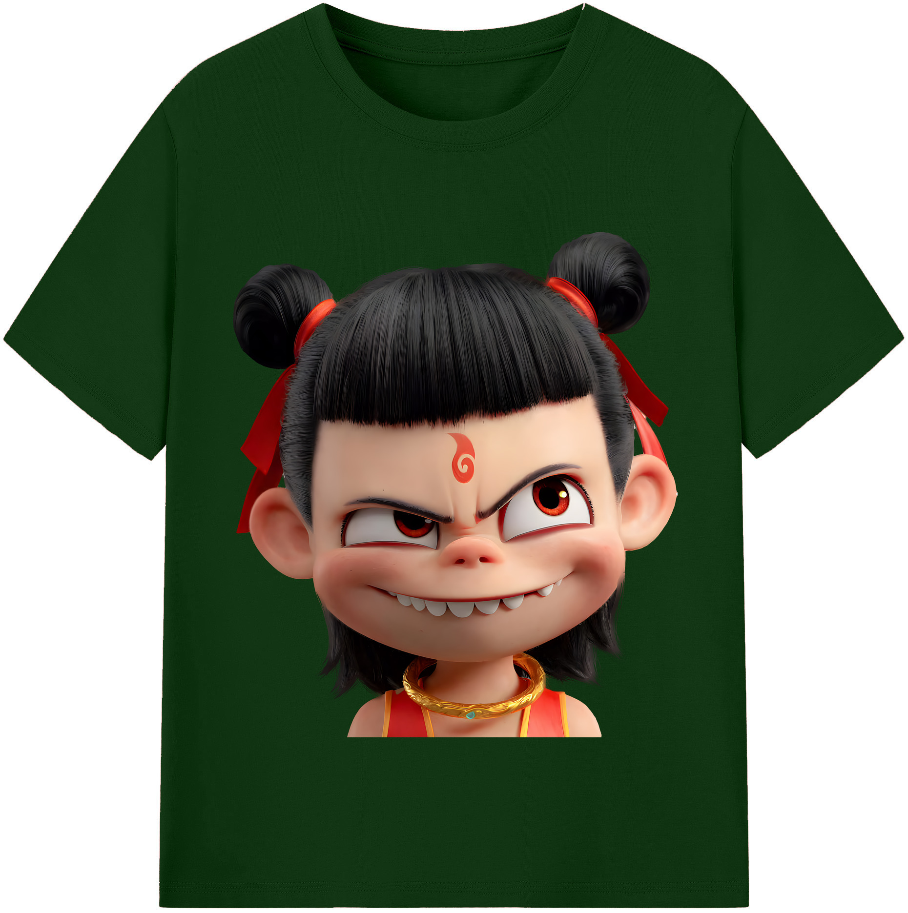 （画像用） Ne Zha 2 ナタ 魔童の大暴れ 綿100％半袖Tシャツ（フロントプリント）
